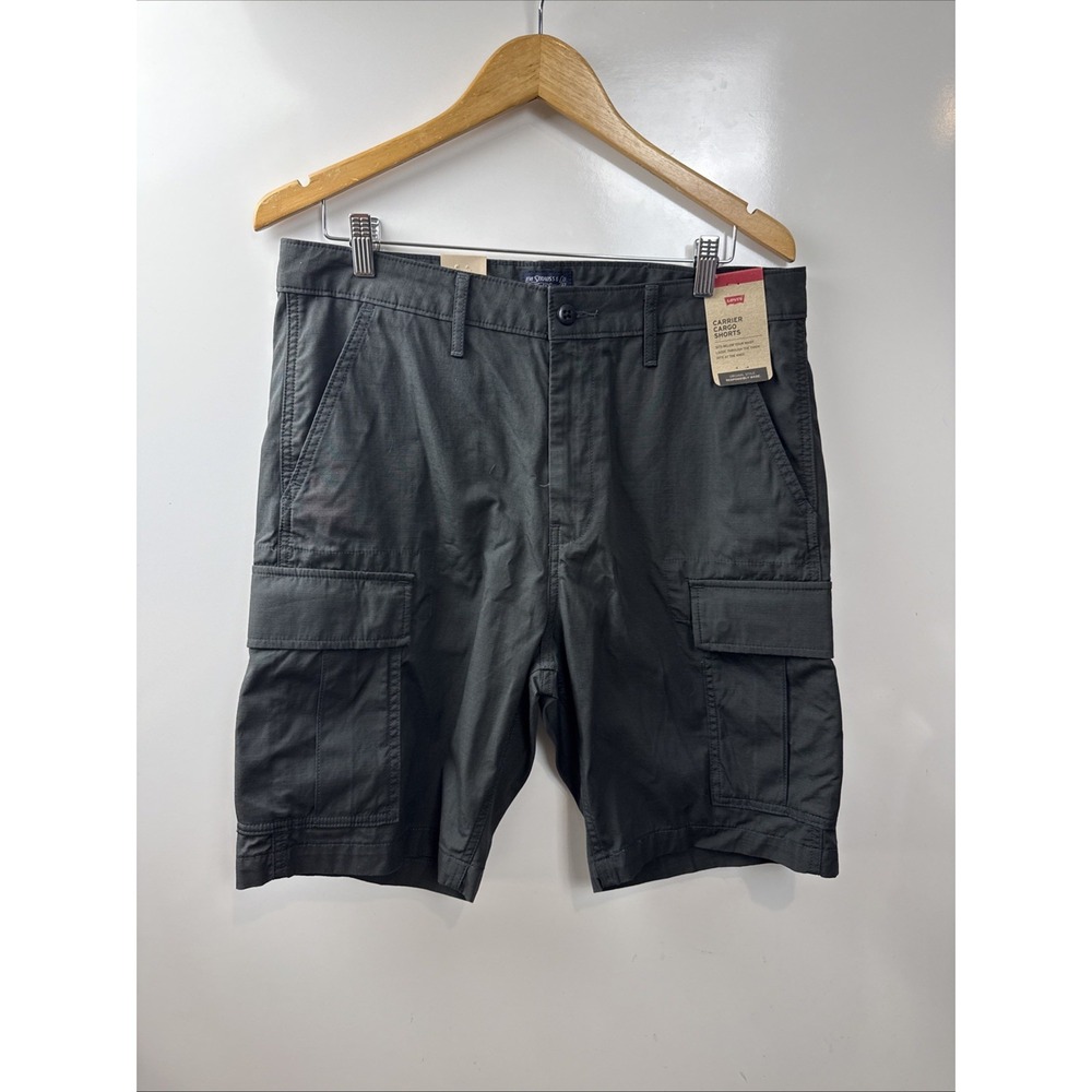 Levi's Men's Carrier Cargo Shorts Size 32 Solid Grey  Cotton Relgular Fit